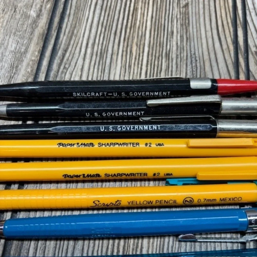 Lot of 8 Vintage Mechanical Pencils, Skilcraft US Government, Papermate, Scripto